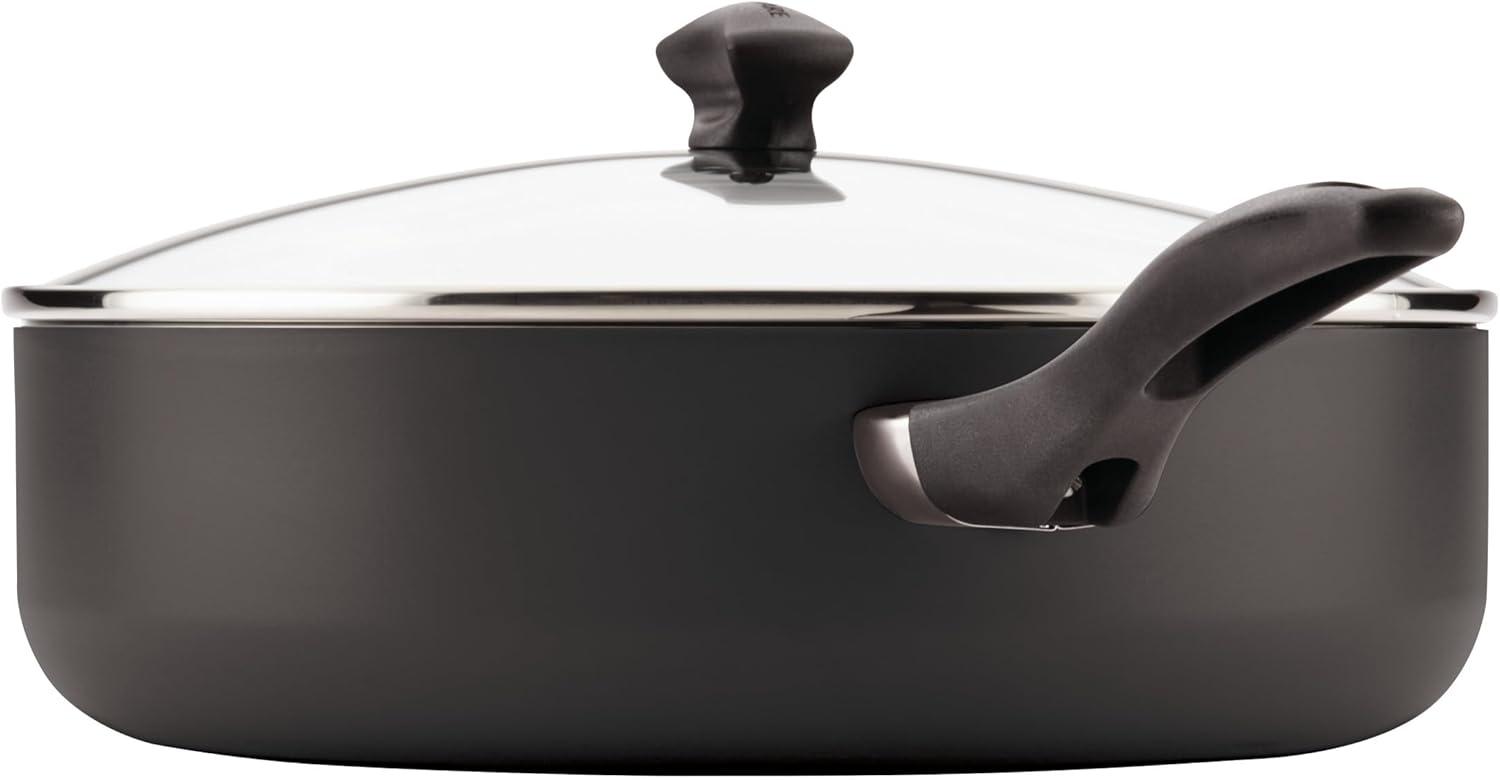 Farberware Dishwasher Safe Nonstick Jumbo Cooker with Lid and Helper Handle, 6 Quart, Black