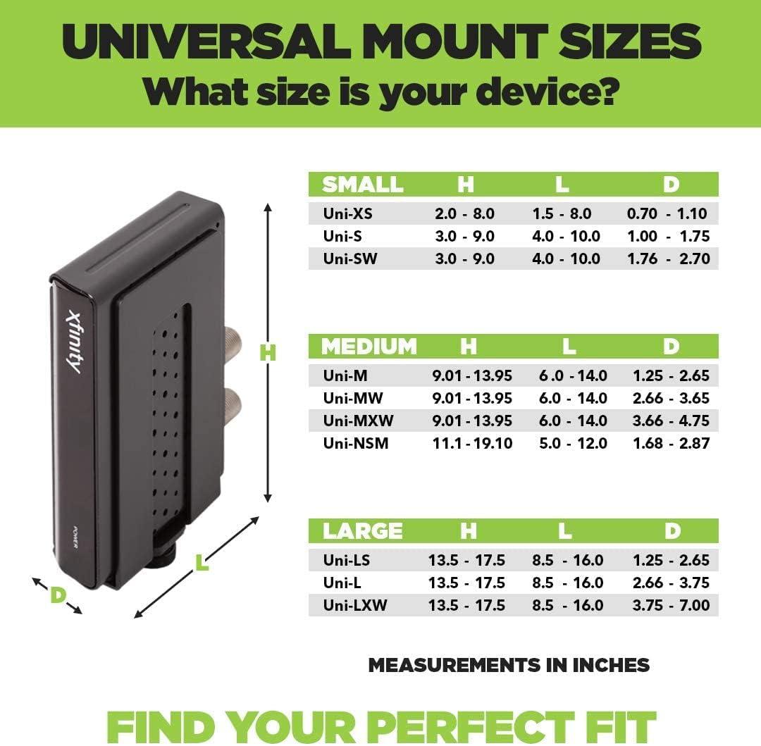 HIDEit Mounts HIDEit Uni-S | Adjustable Small Electronics, Cable Box Mount + Small Computer Mount