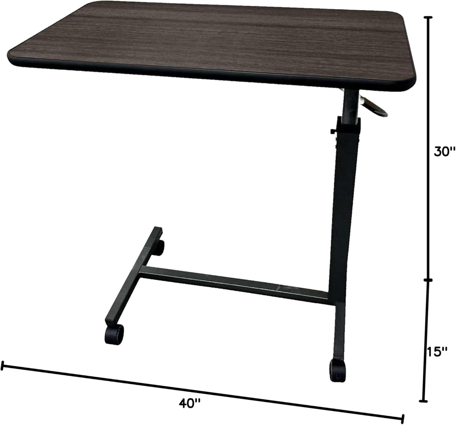 ProHeal Medical Overbed Table - Adjustable Height Bedside Hospital Bed Table with Wheels - Over Bed Hospital Tray for Home Use
