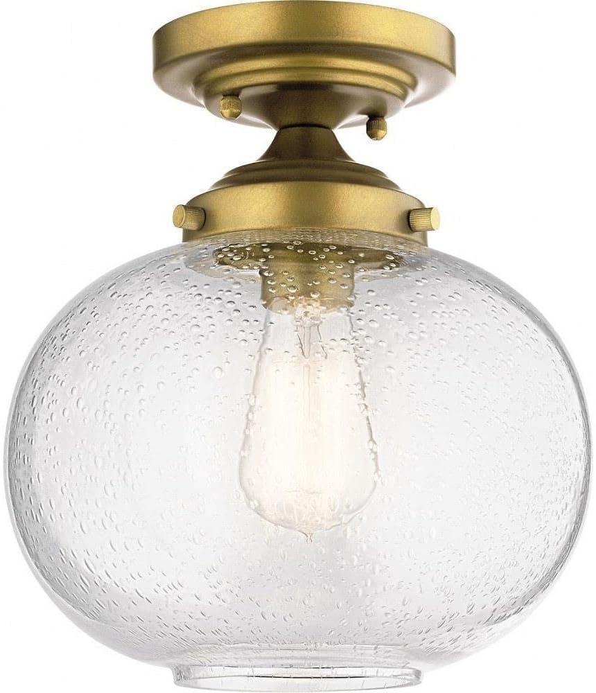 Kichler Lighting Avery 1 - Light Semi-Flush Mount in  Natural Brass