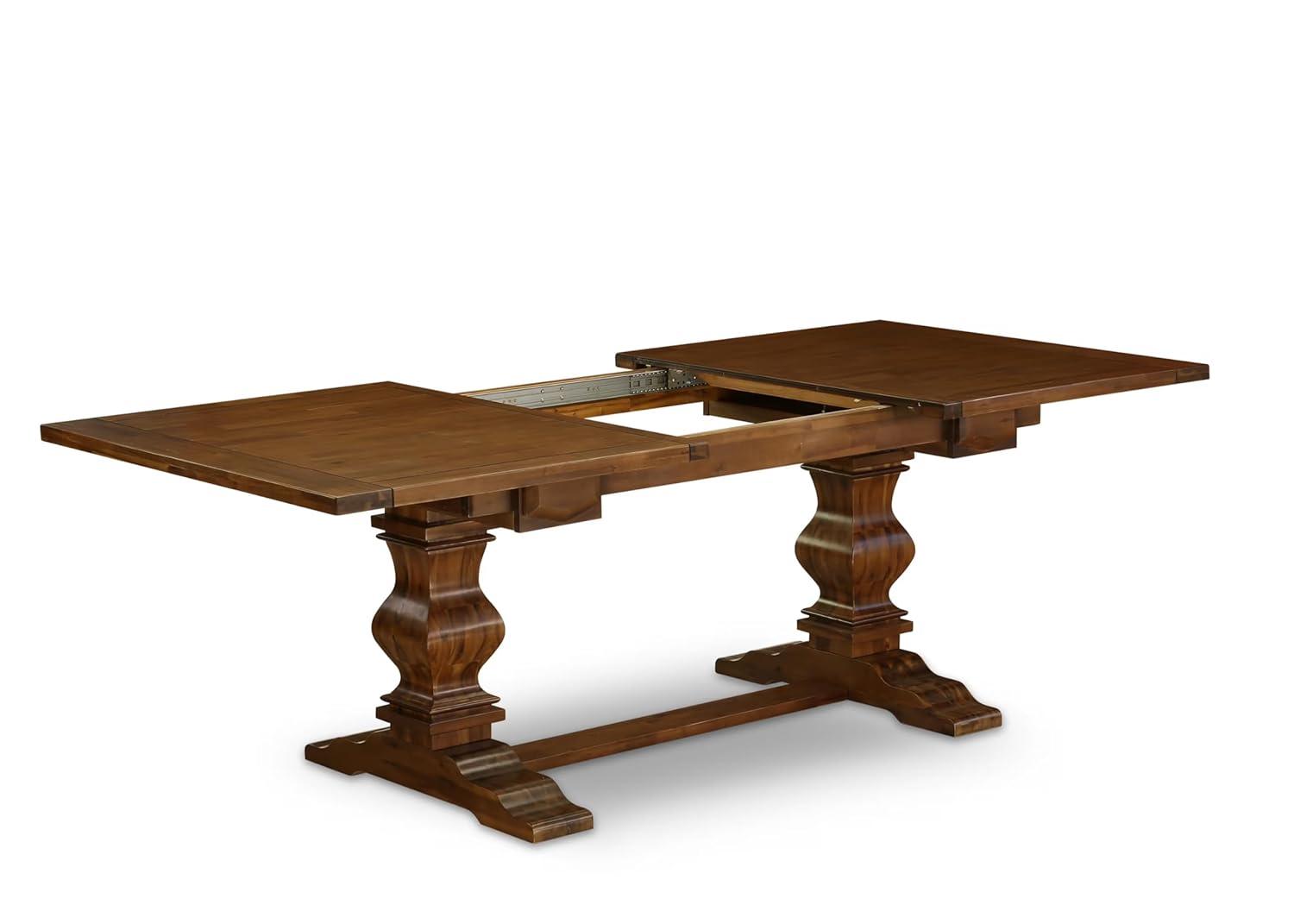 Lassale Removable Leaf Acacia Solid Wood Dining Set