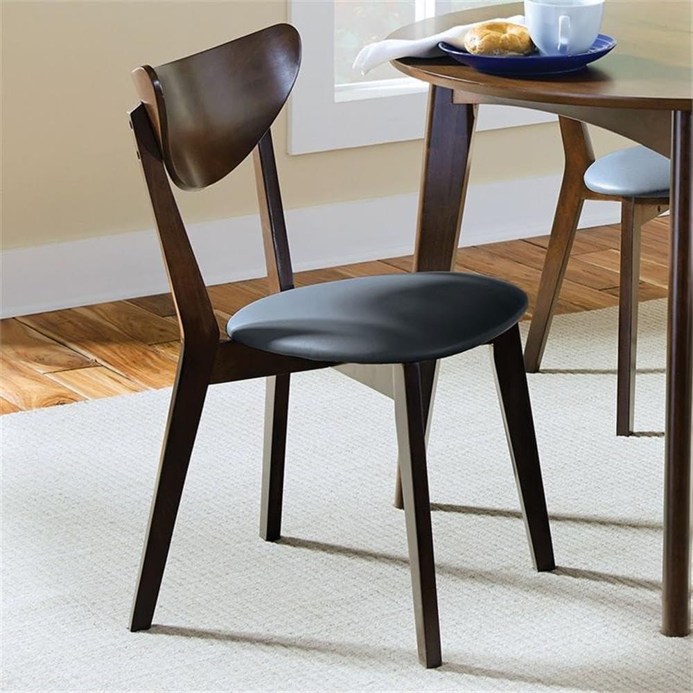 Coaster Malone Wood Dining Chairs with Padded Seat in Walnut