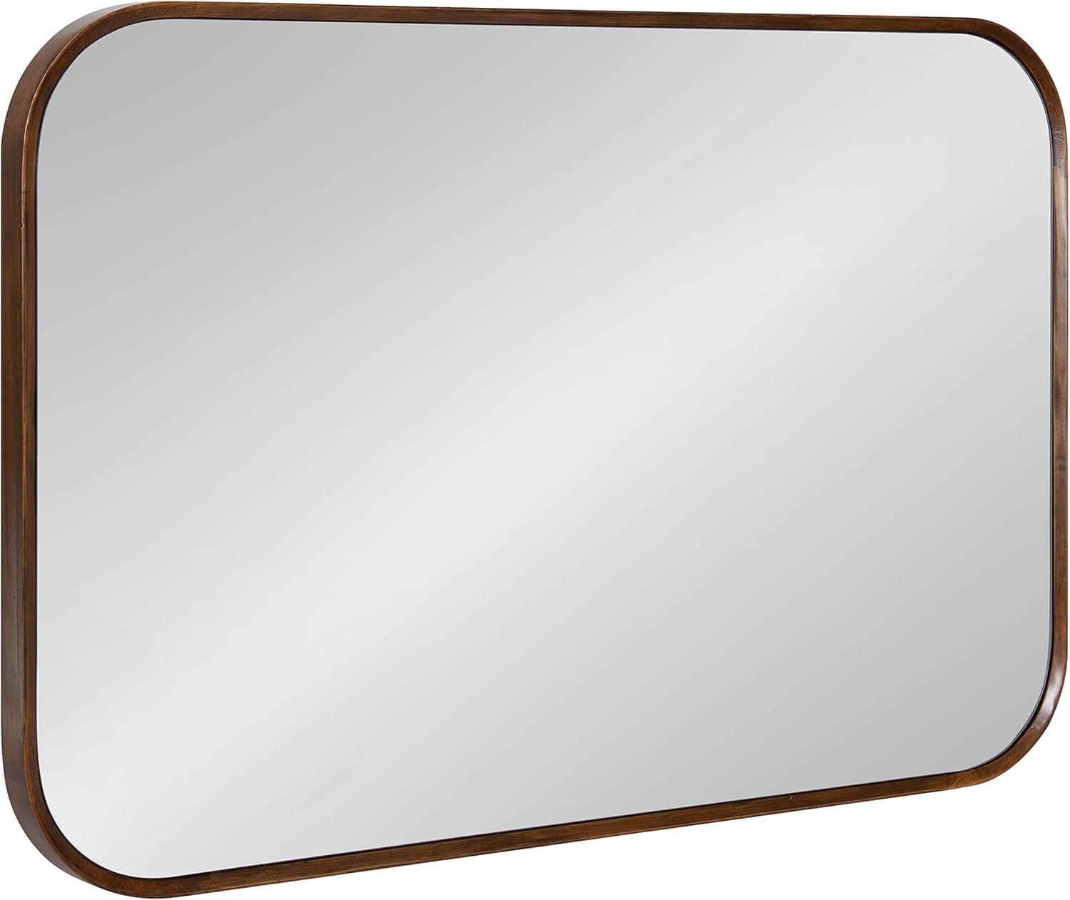 Nordlund Modern Walnut Brown Wood Framed Wall Mirror, 23x35