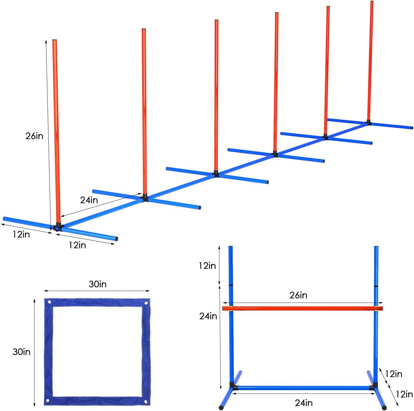 IKARE 4-Piece Blue and Red Dog Agility Training Kit