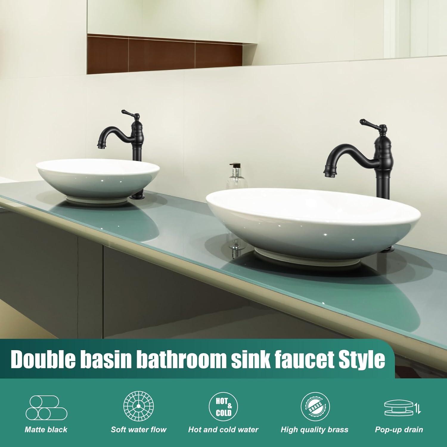 Vessel Sink Faucet Single-handle Bathroom Faucet with Drain Assembly