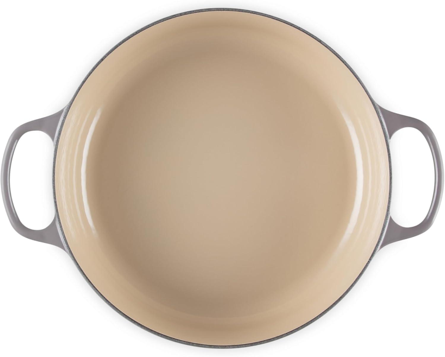 Oyster Gray Enameled Cast Iron Wide Dutch Oven, 6.75 Qt.