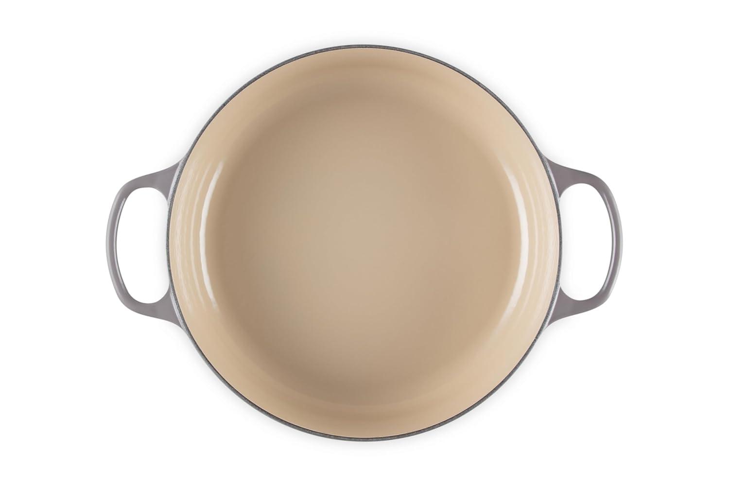 Oyster Gray Enameled Cast Iron Wide Dutch Oven, 6.75 Qt.