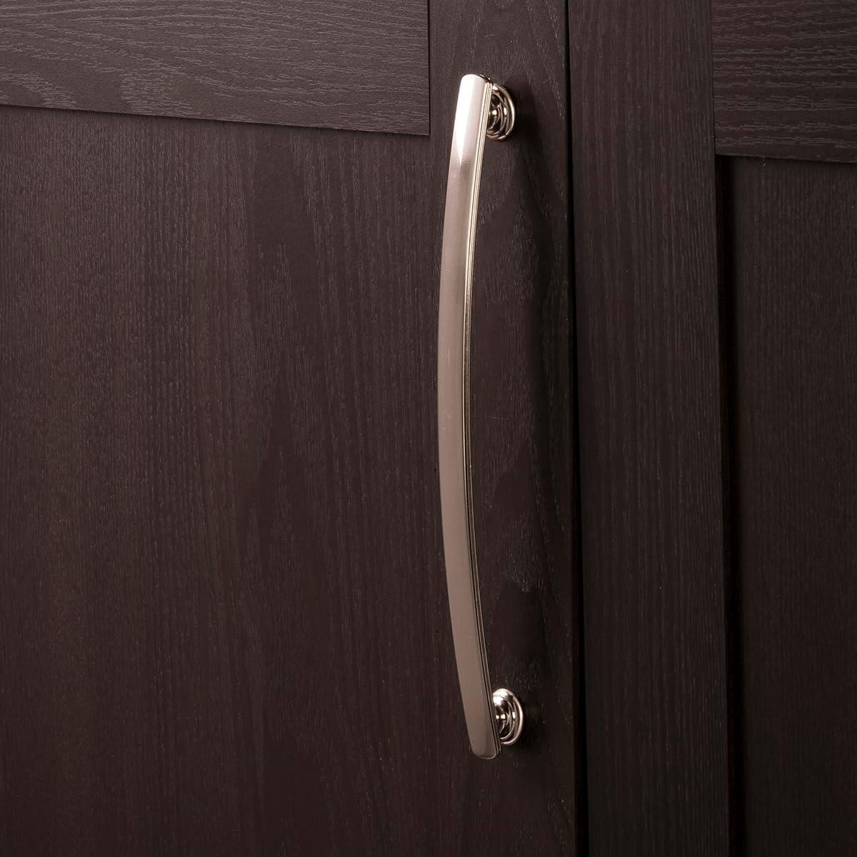 Hickory Hardware American Diner Collection Pull - 8-13/16" Center to Center Cabinet Pull Satin Nickel - Transitional, Traditional Hardware for Drawers & Cabinets (Set of 5)