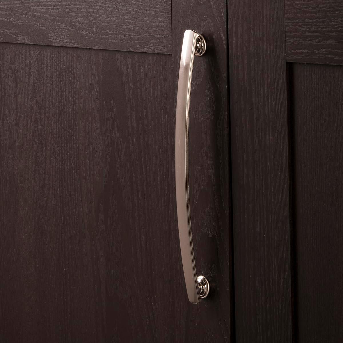 Hickory Hardware American Diner Collection Pull - 8-13/16" Center to Center Cabinet Pull Satin Nickel - Transitional, Traditional Hardware for Drawers & Cabinets (Set of 5)