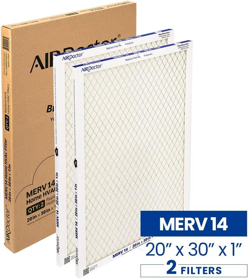 AirDoctor MERV 14 HVAC Pleated Filter, 20x30x1, Captures 96% of Pollutants