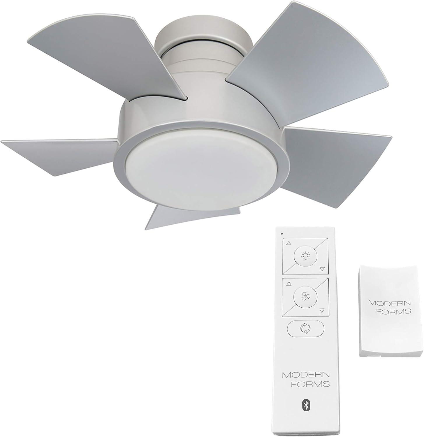 Vox 5 - Blade Indoor/Outdoor Smart Flush Mount Ceiling Fan with Remote Control and LED Light Kit