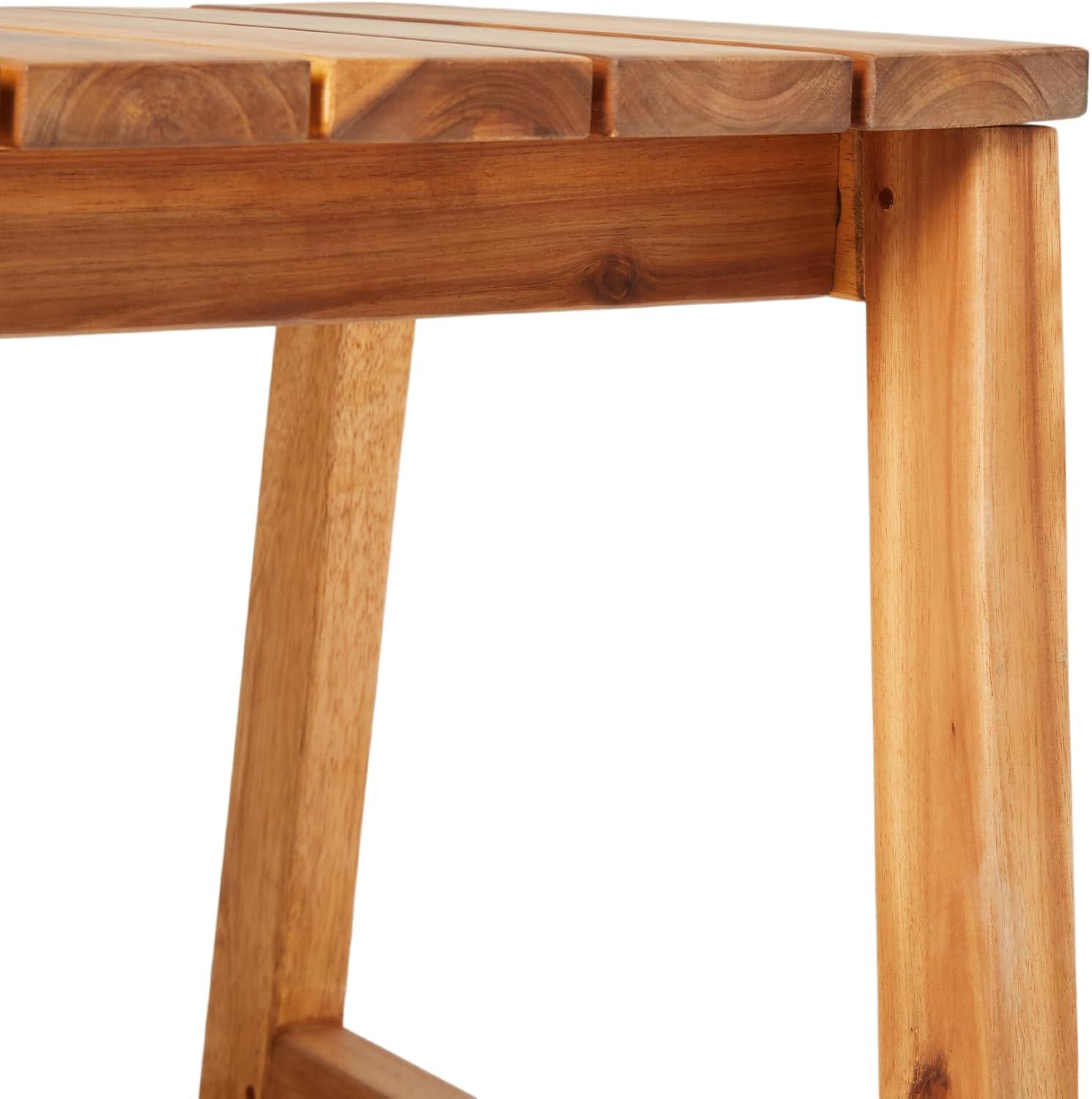 Natural Acacia Wood Slatted Outdoor Side Table