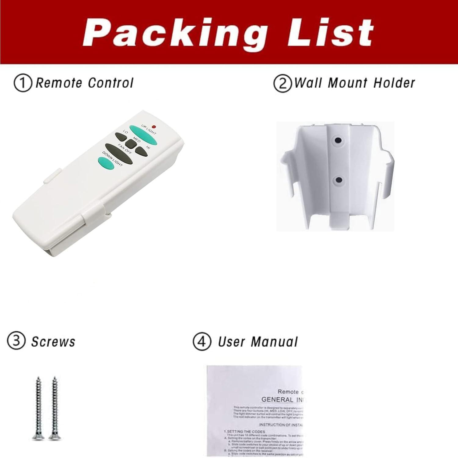 Hampton Bay UC7078T Replacement for Ceiling Fan Remote UC7078T with Up Down Light, L3H2010FANHD Fan-HD Fan-HD6 (Remote Only)