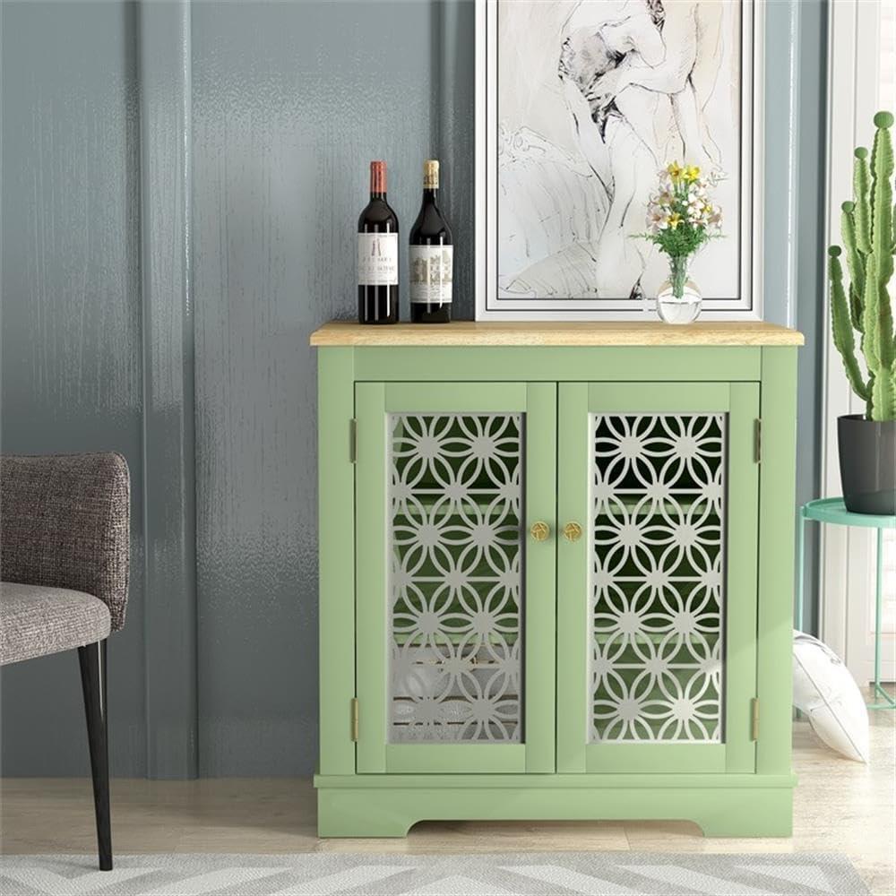 LIVILAND 30 in. Storage Sideboard Buffet Accent Cabinet - Green