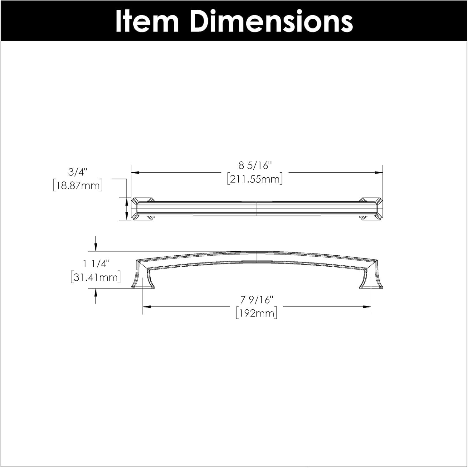 Brushed Nickel 8 3/8" Modern Cabinet Bar Handle