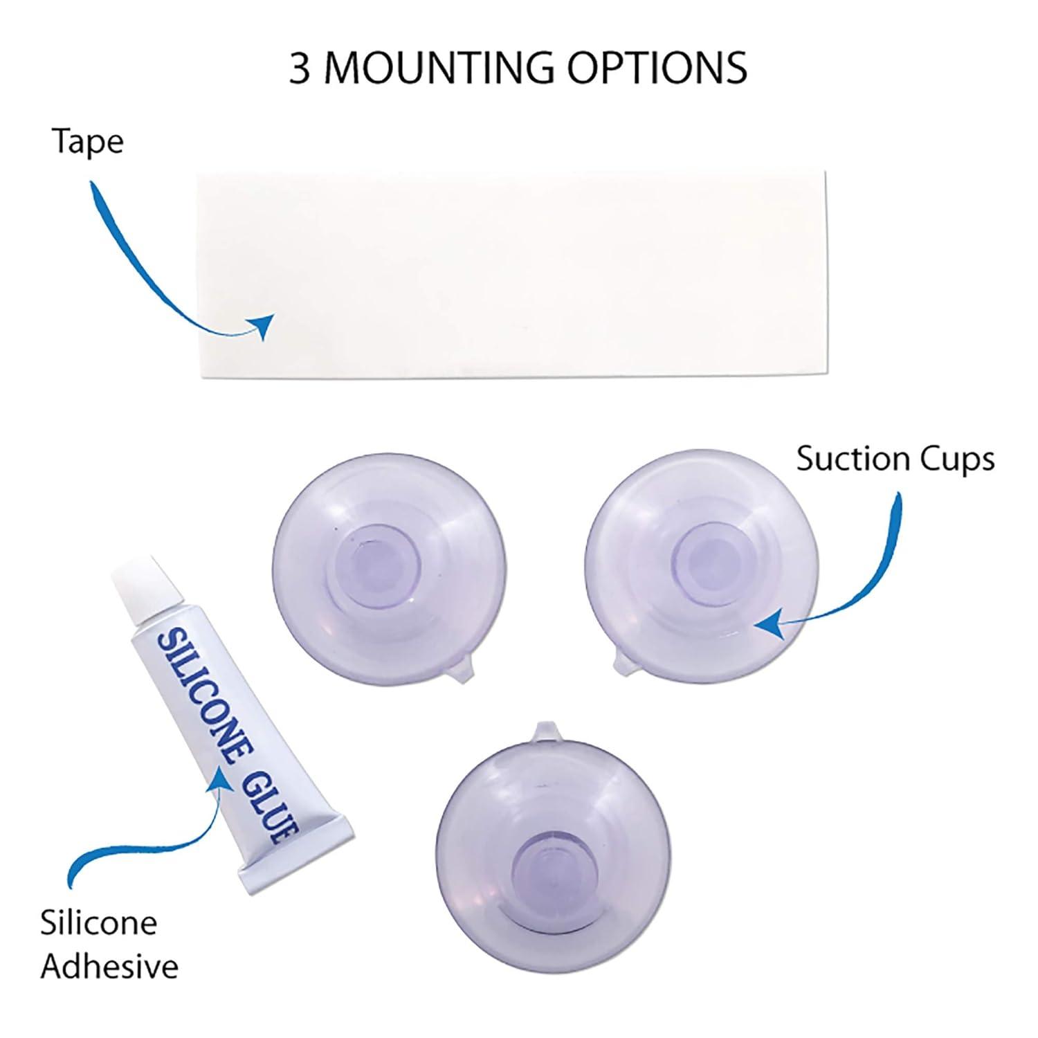 Zadro Fogless Lighted Shower Mirrors w/ Wall Mount & Bluetooth Speaker