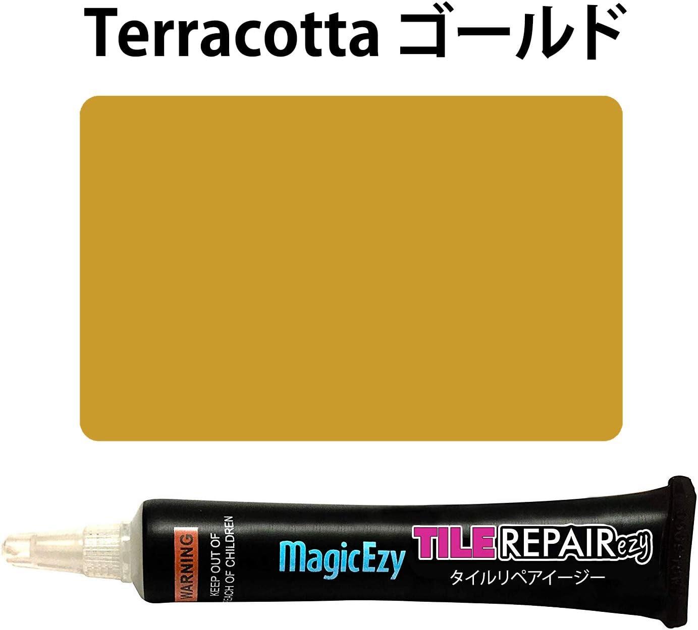 MagicEzy Tile Repair Kit: Porcelain Repair Kit - Ceramic Tile Repair Kit - Mix and Match Colors - Acrylic, Stone, Fiberglass - Wall Touch Up (Gold)