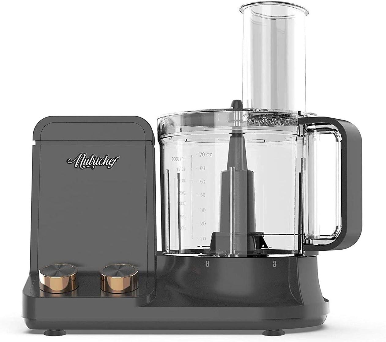 NutriChef Ultra Quiet 2L Food Processor 6 Blade Set