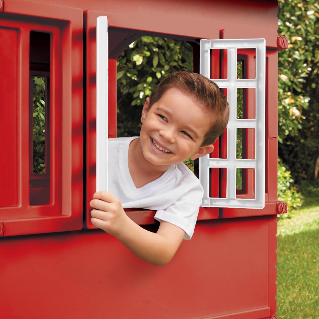 Little Tikes Cape Cottage House, Red with Working Door, Window Shutters, Flag Holder | Easy Installation Process Kids 2-6 Years Old