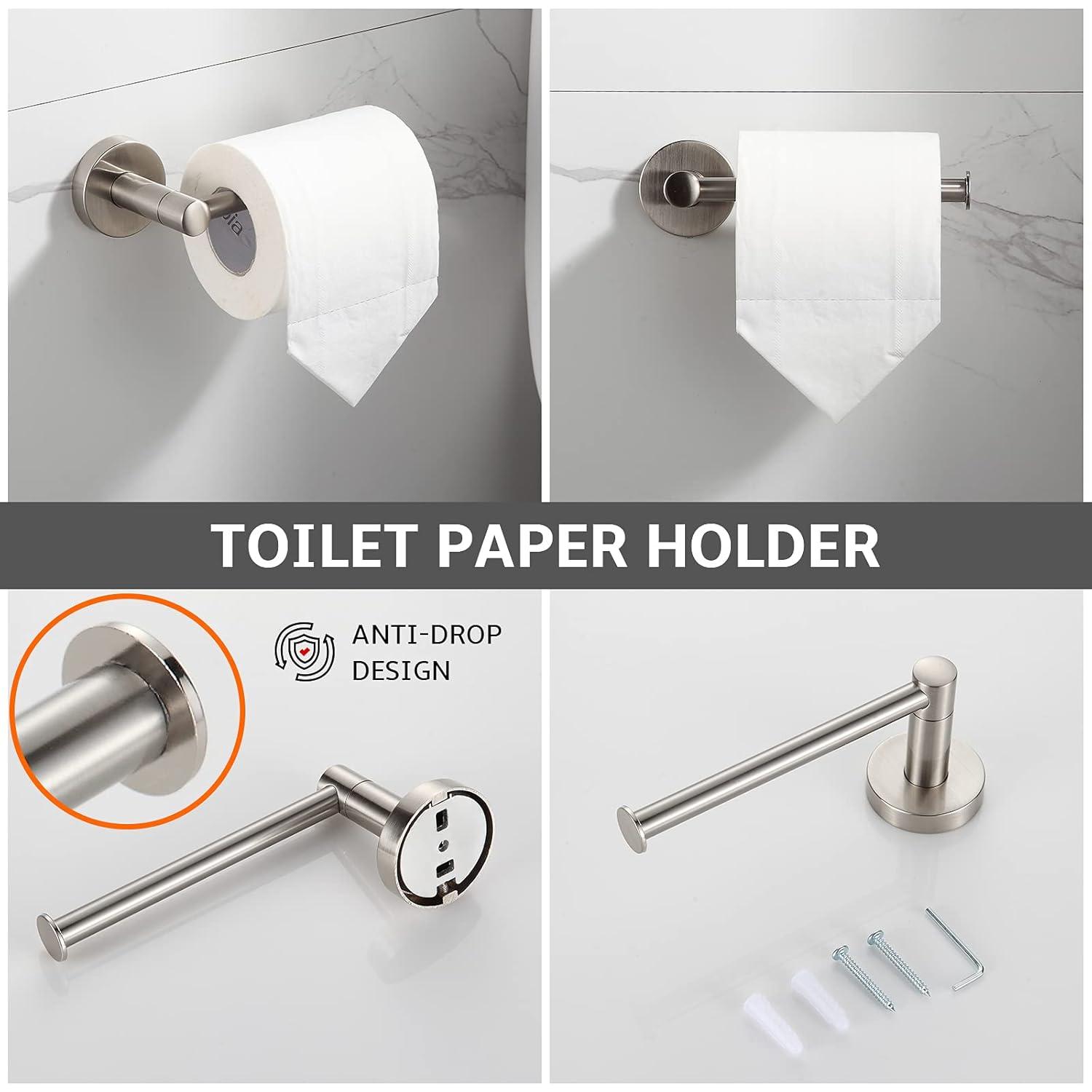 BGL Bathroom Hardware Set Brushed Nickel 4-Pieces Bathroom Towel Rack 24 Inches Adjustable Bathroom Accessories Set