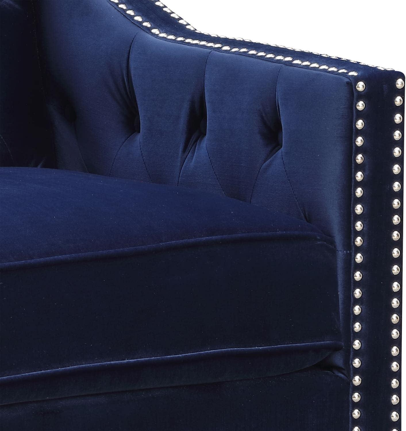 Picket House Furnishings Teagan Accent Arm Chair in Navy Fabric
