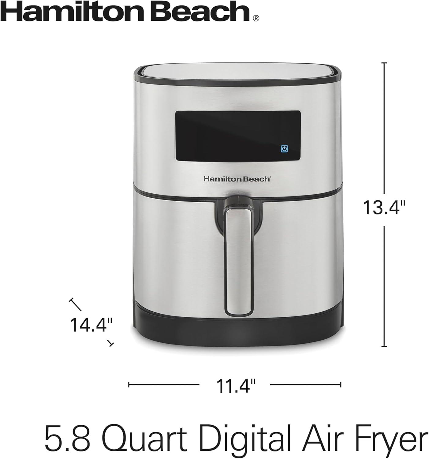 Hamilton Beach® 5.8 Quart Digital Air Fryer 5.8 Quart Capacity