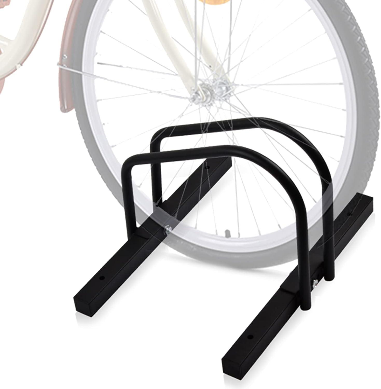 Black Steel Floor Mounted Bike Storage Stand for Garage