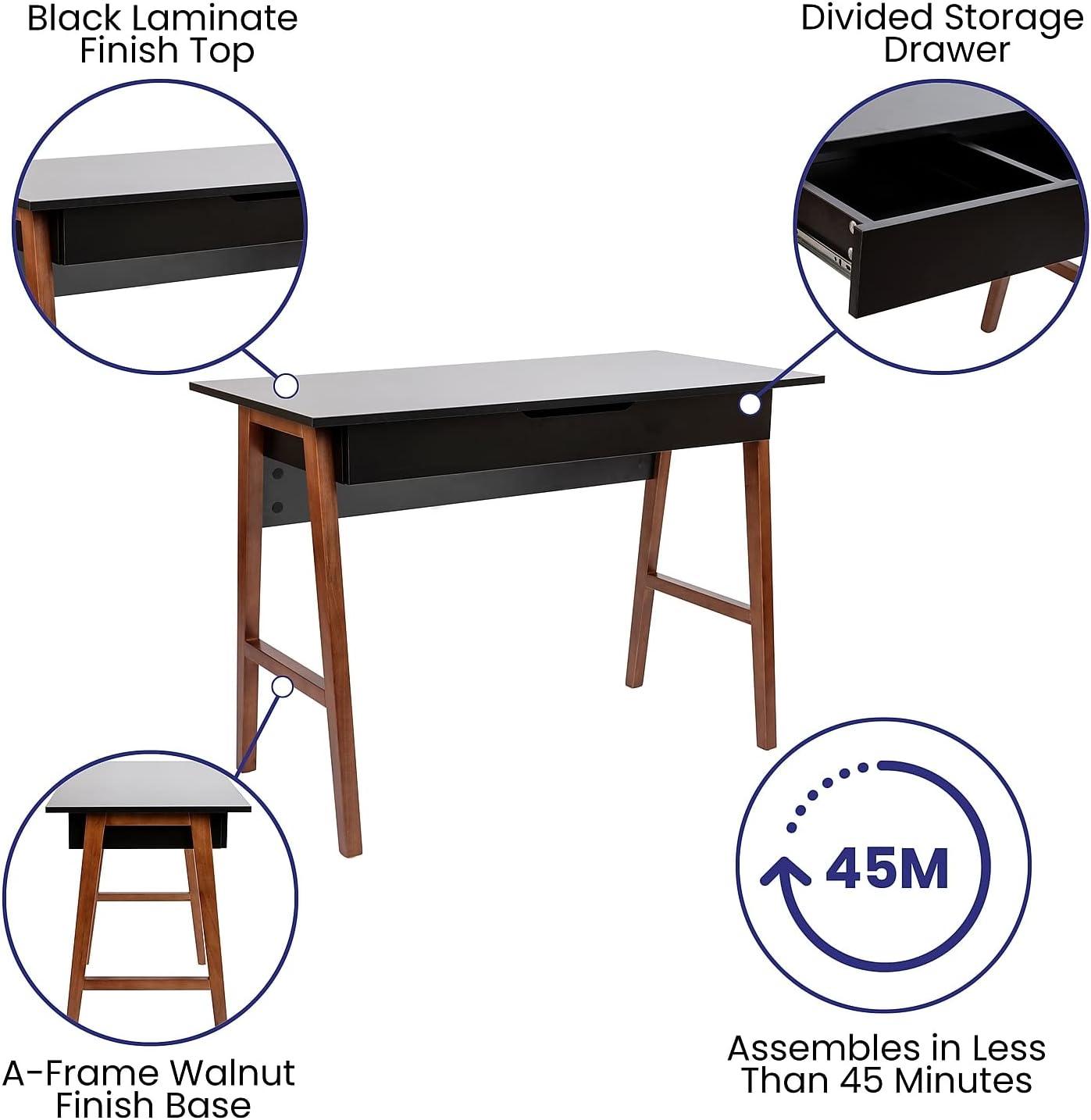 Ferebee Home Office Writing Computer Desk with Drawer - Table Desk