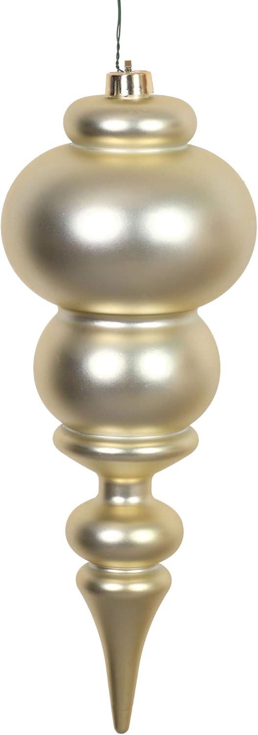 Champagne Matte Shatterproof Finial Christmas Ornament Set