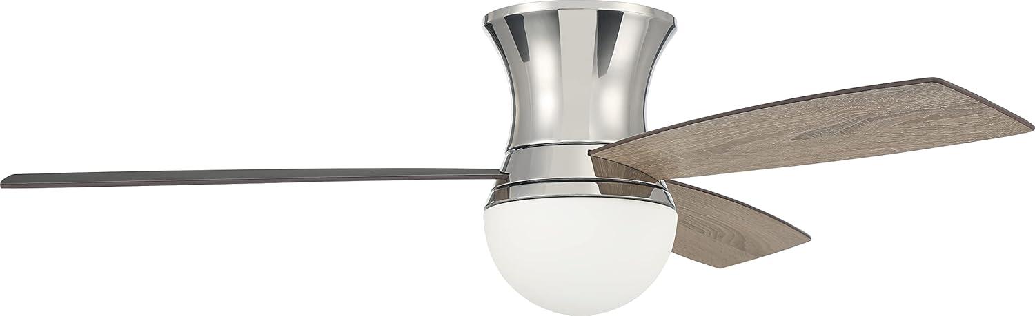 DBK52PLN3-Craftmade Lighting-Daybreak - 3 Blade Flush Mount Ceiling Fan with Light Kit In Contemporary Style-14.09 Inches Tall and 52 Inches