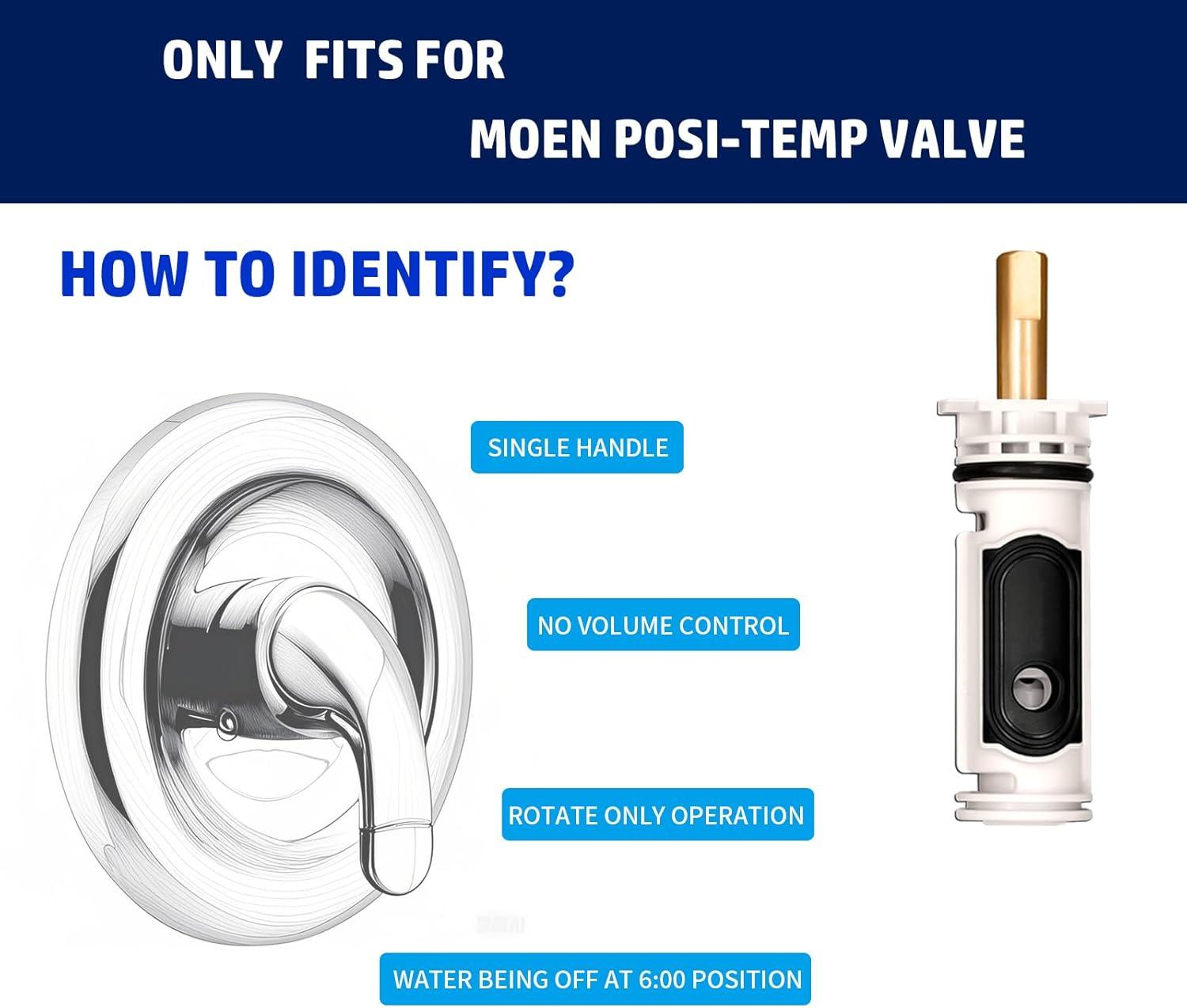 1222 Replacement Cartridge with Moen 104421 Cartridge Puller Removal Tool Retainer Clip Compatible with Moen One-Hanlde Posi Temp 1222B Shower Bathtub Faucet (1222 cartridge +104421 cartridge puller)