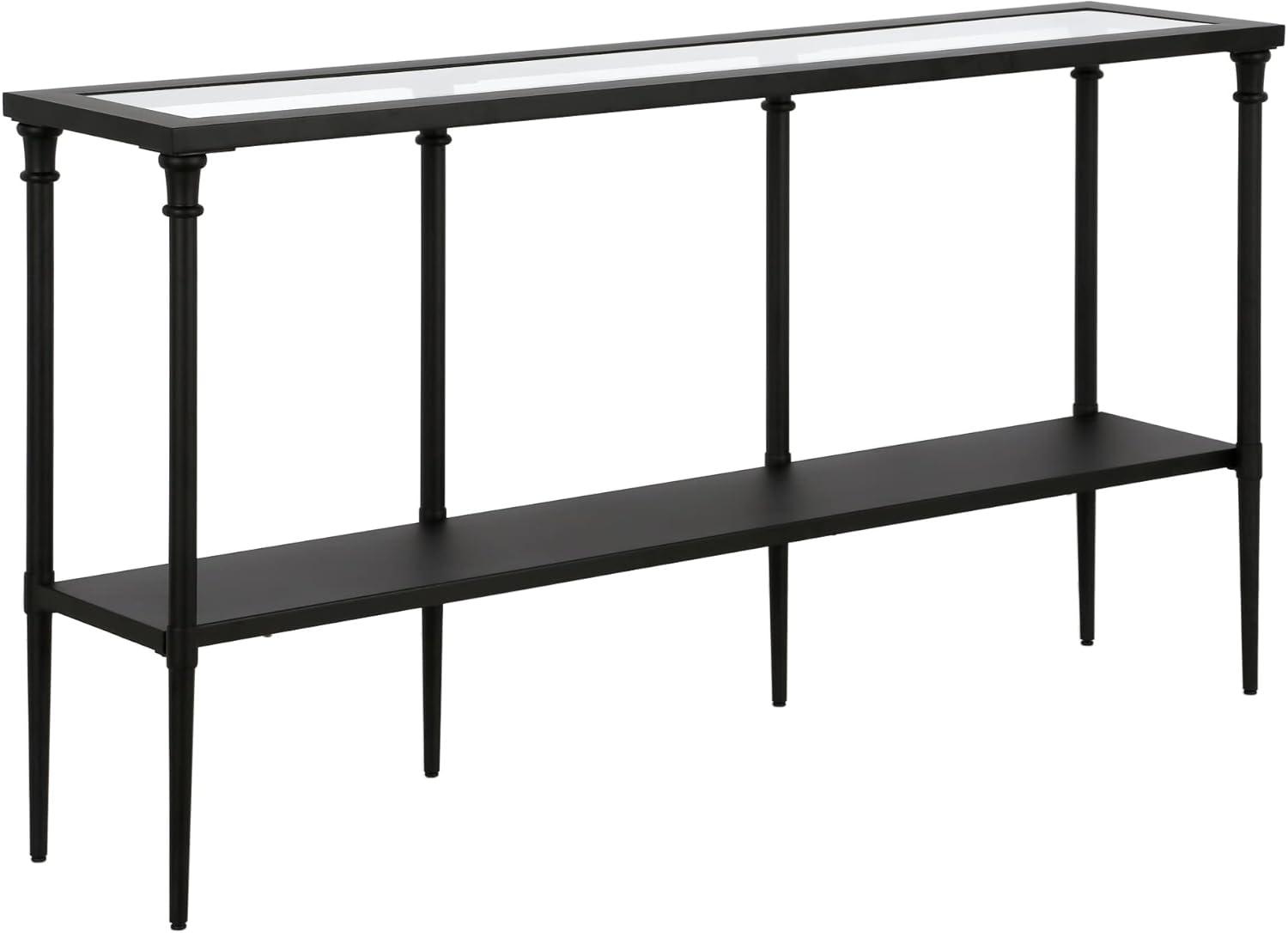 Evelyn&Zoe Modern 55" Console Table with Solid Metal Shelf