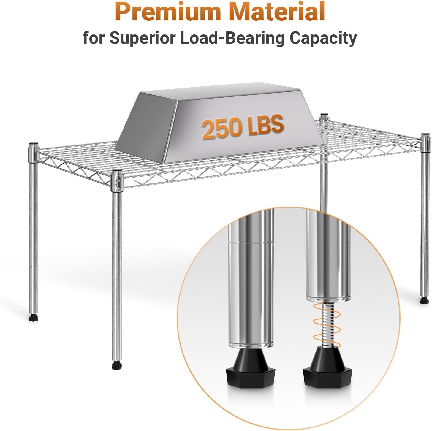 YSSOA Heavy Duty Storage Shelving Unit, 1-Tier Shelf ,Chrome ,30L x 14W x 15H inch