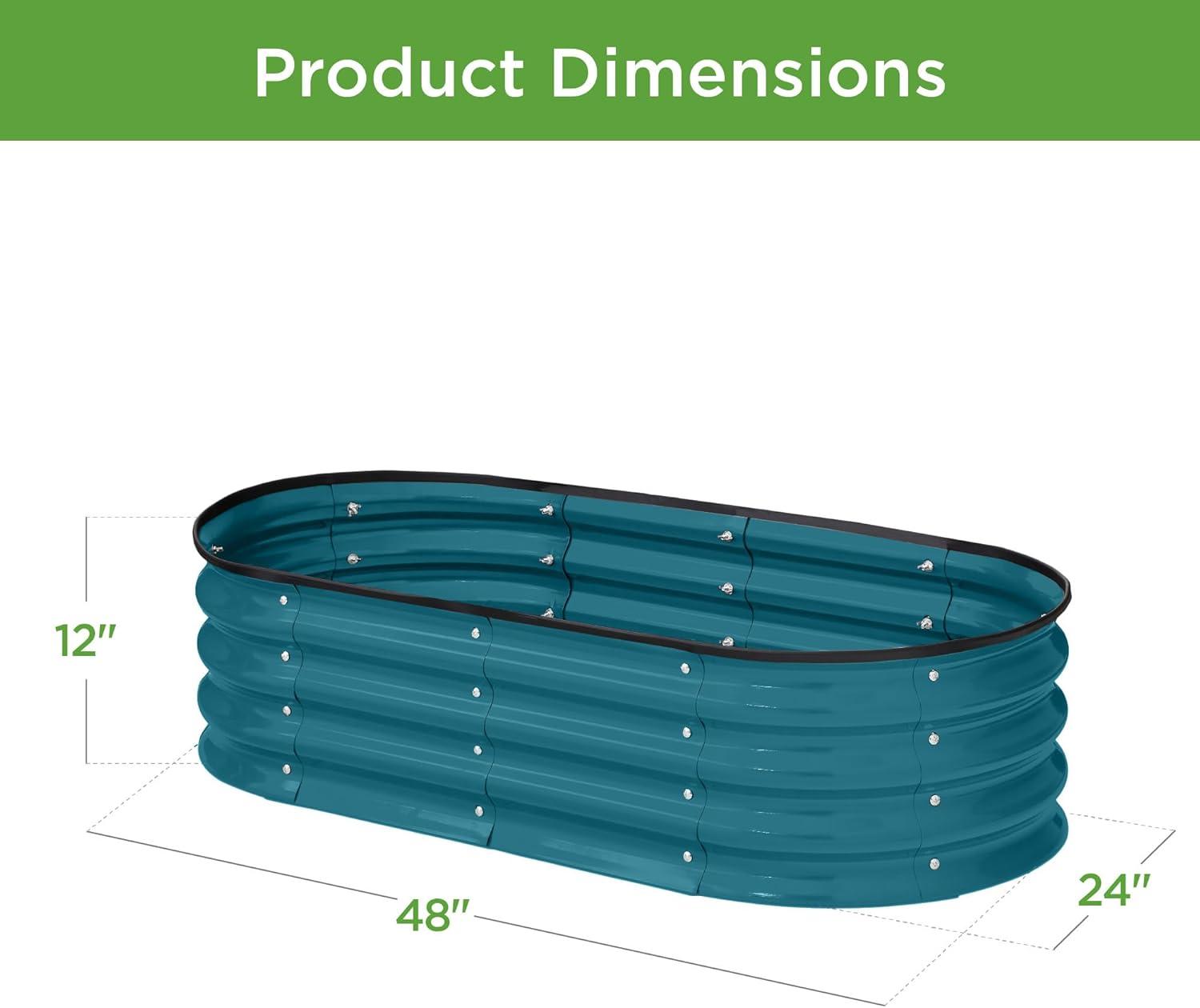 Best Choice Products 4x2x1ft Outdoor Raised Metal Oval Garden Bed, Planter Box for Vegetables, Flowers