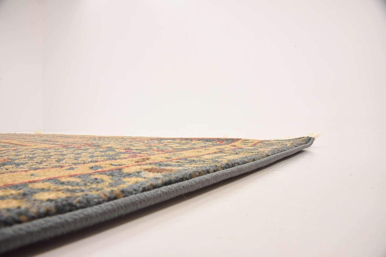 Unique Loom Palace Collection Area Rug (10'Square, Brown/ Light Blue)