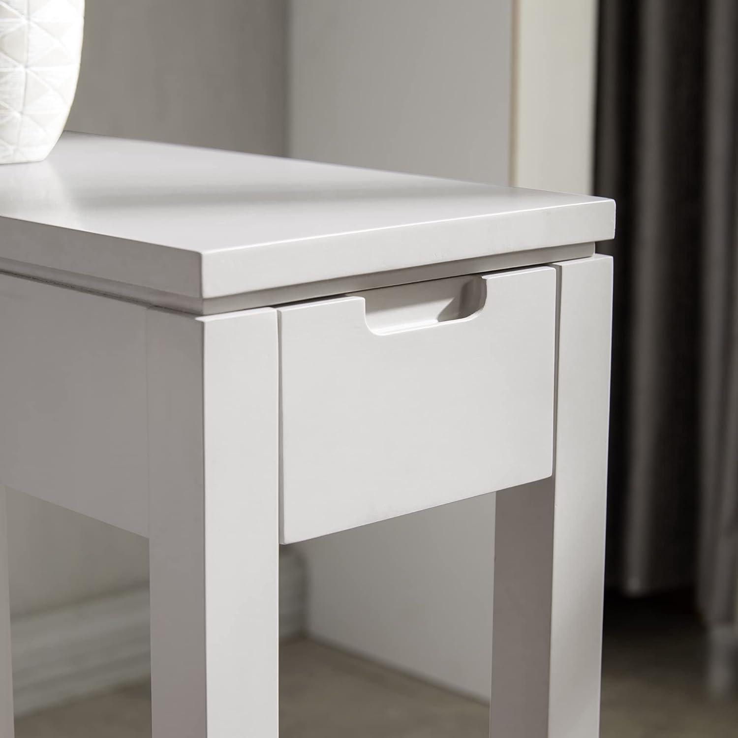 Cade Contemporary Gray Poplar Side Table with Storage