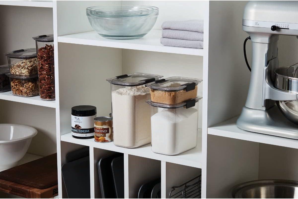 Rubbermaid Brilliance 7.8 cup Pantry Airtight Food Storage Container: Clear Plastic, Dishwasher & Freezer Safe
