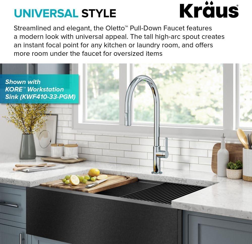 Oletto Pull Down Single Handle Kitchen Faucet