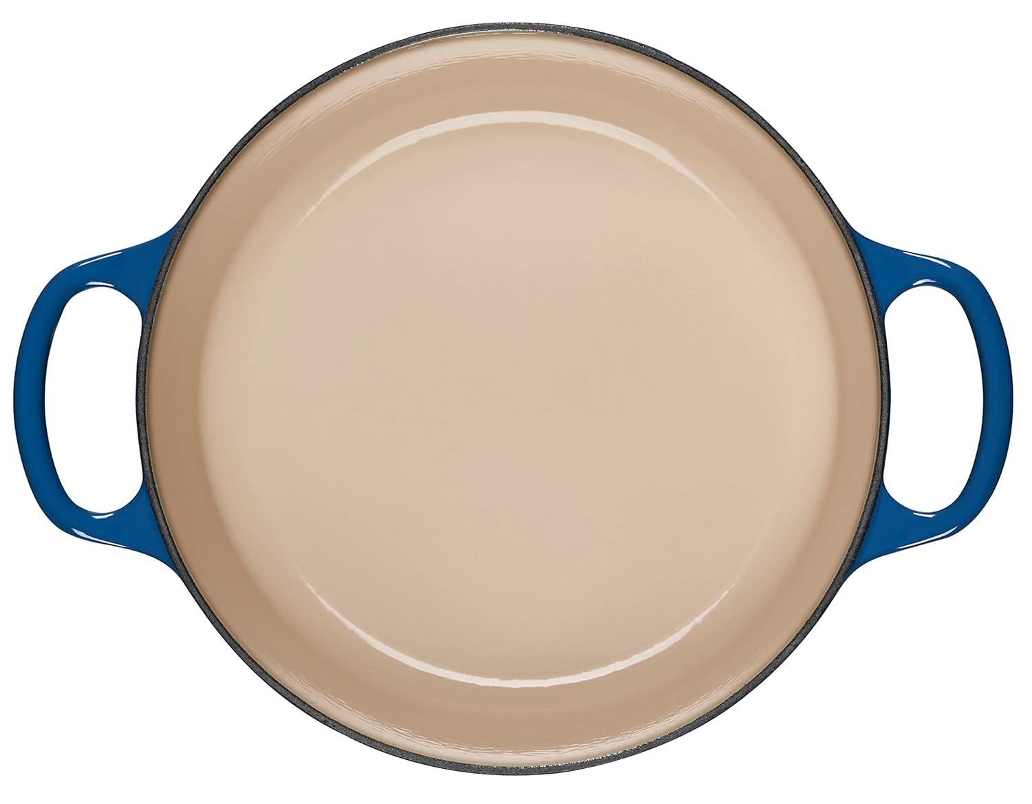 Marseille Blue Enameled Cast Iron Round Dutch Oven, 3.5 qt