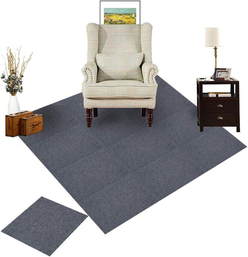 Creative Home: Nexus Tiles: Self-Adhesive Carpet Tiles - Actual: 12" x 12" Smoke (Blue/Gray)
