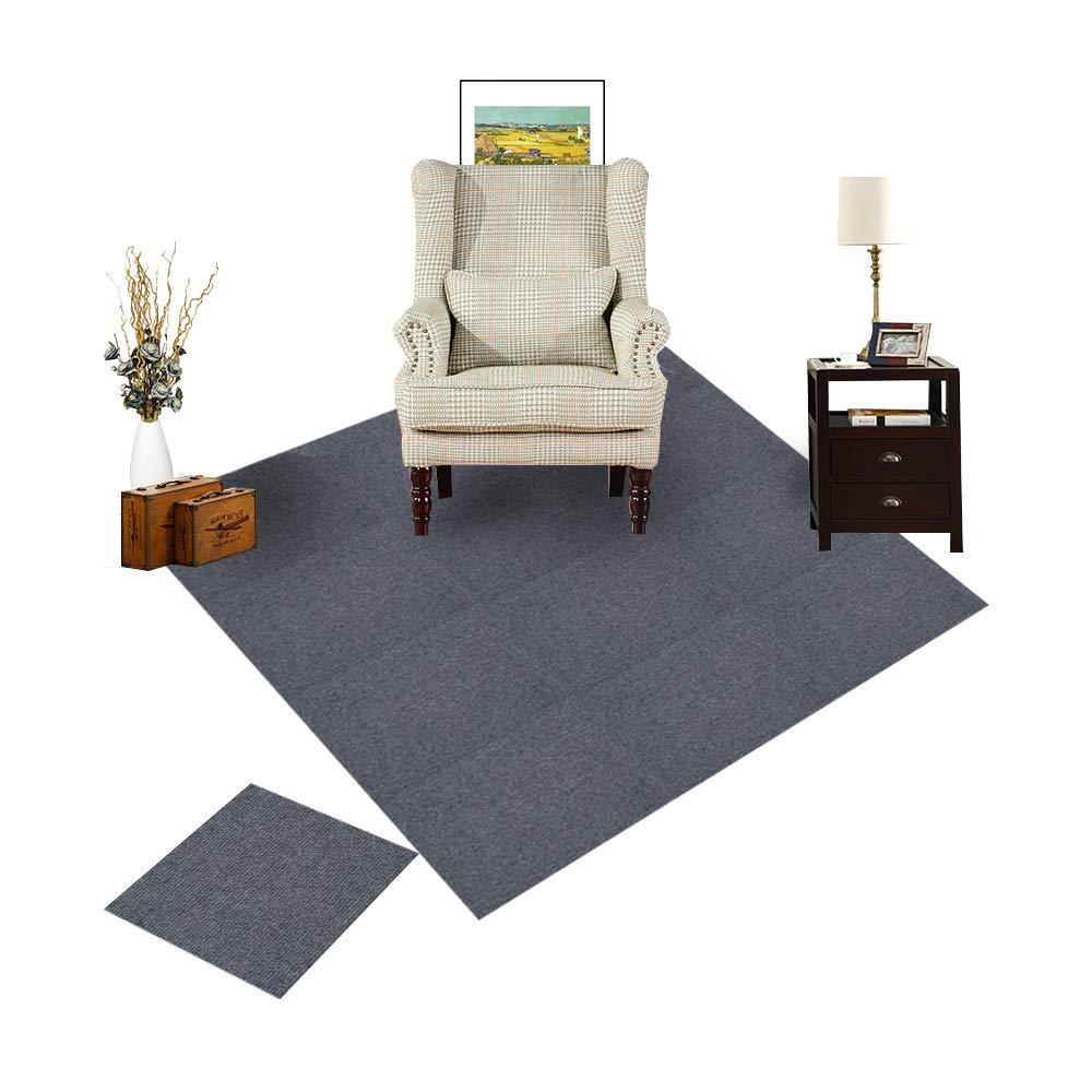 Creative Home: Nexus Tiles: Self-Adhesive Carpet Tiles - Actual: 12" x 12" Smoke (Blue/Gray)
