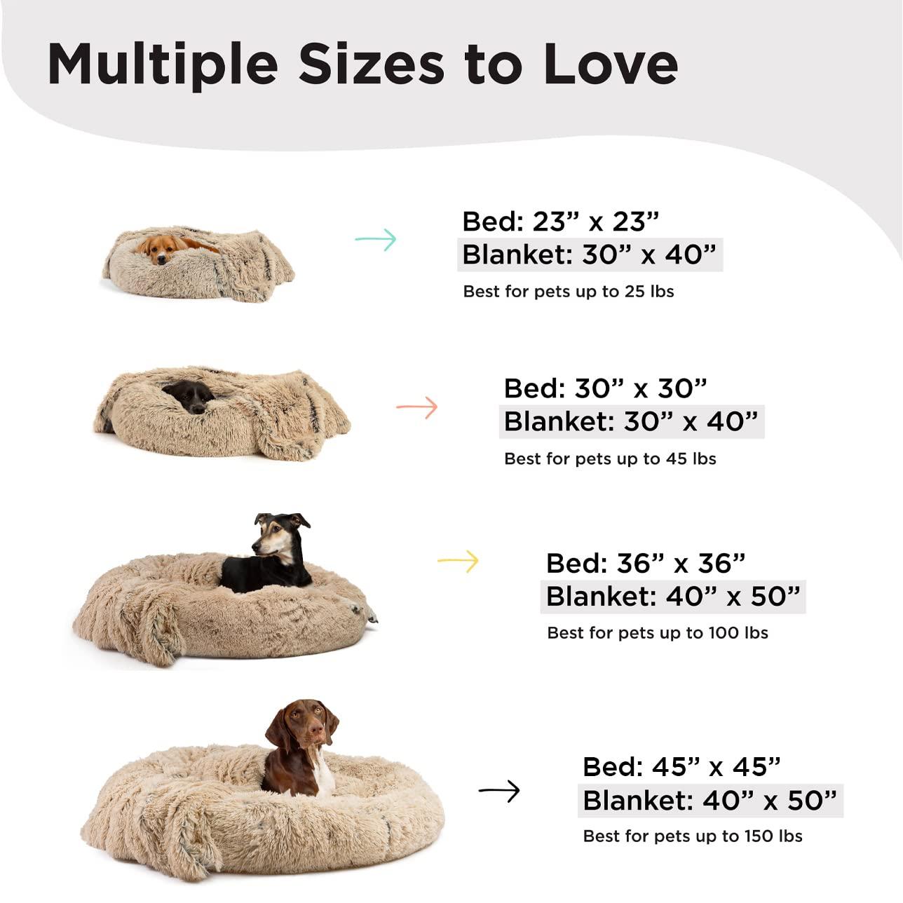 Best Friends By Sheri Best Friends by Sheri Bundle The Original Calming Shag Donut Cat and Dog Bed + Throw