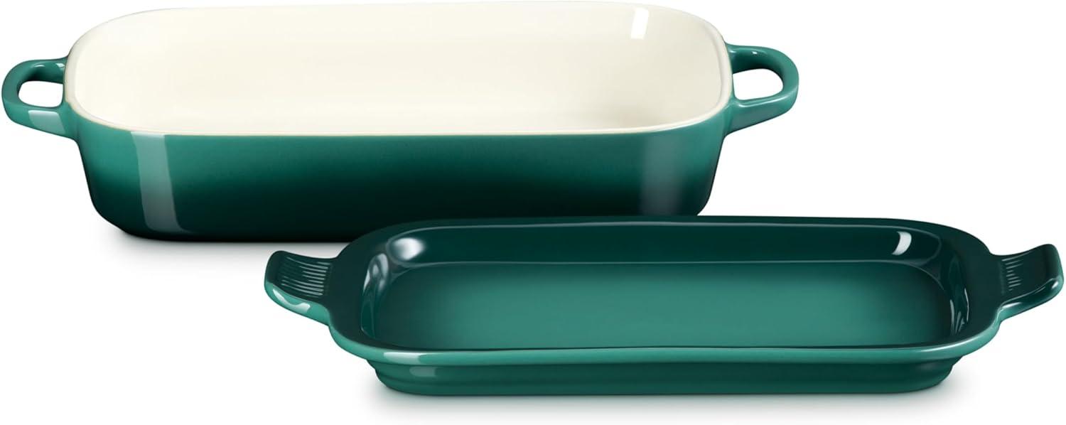 Le Creuset Le Creuset Stoneware Rectangular Dish With Platter Lid, 2.75Qt.
