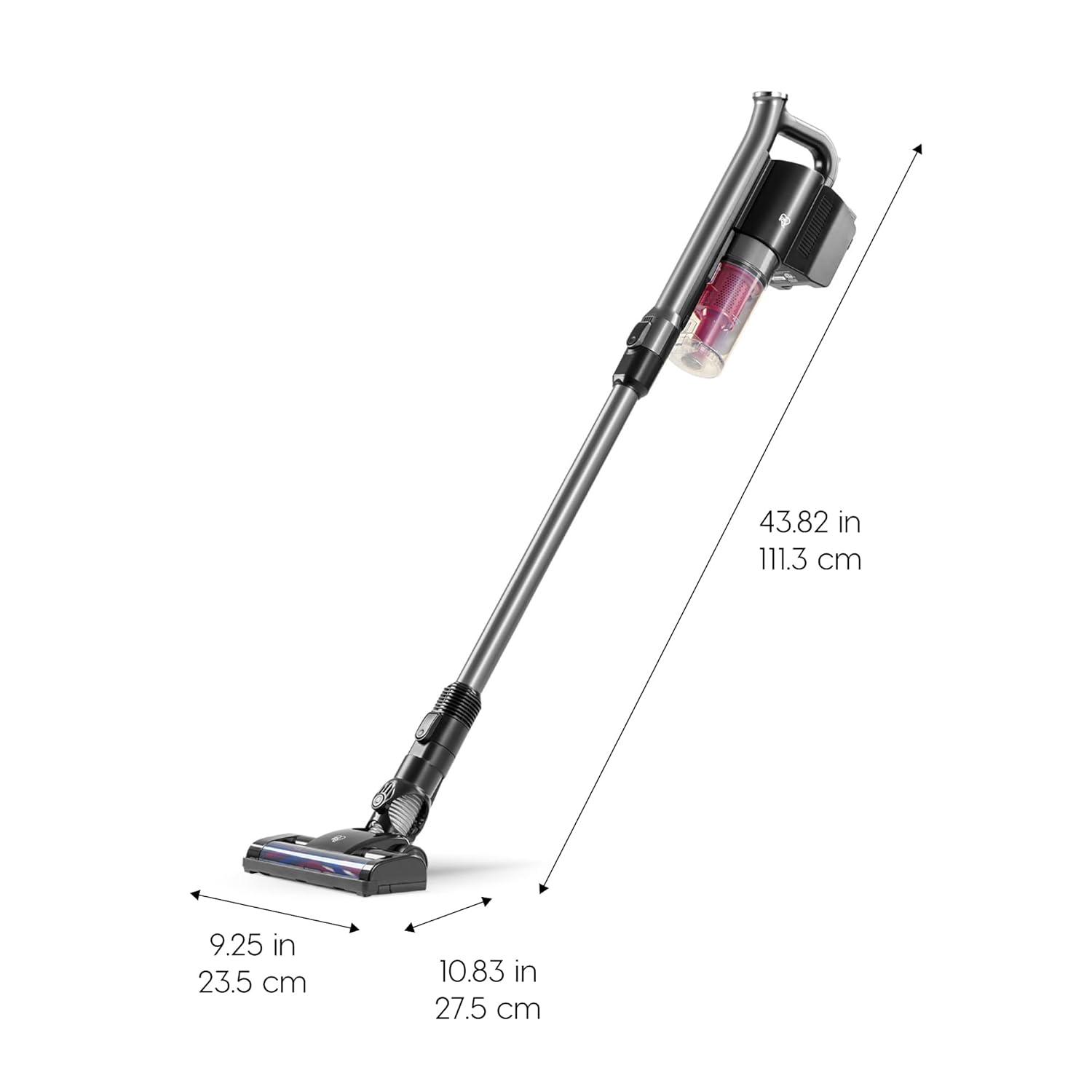 IRIS USA Power Brush Cordless Cyclone Stick Vacuum for Low-profile, Stand and 4-in-1 Attachments, 9000Pa Suction LED Indicator