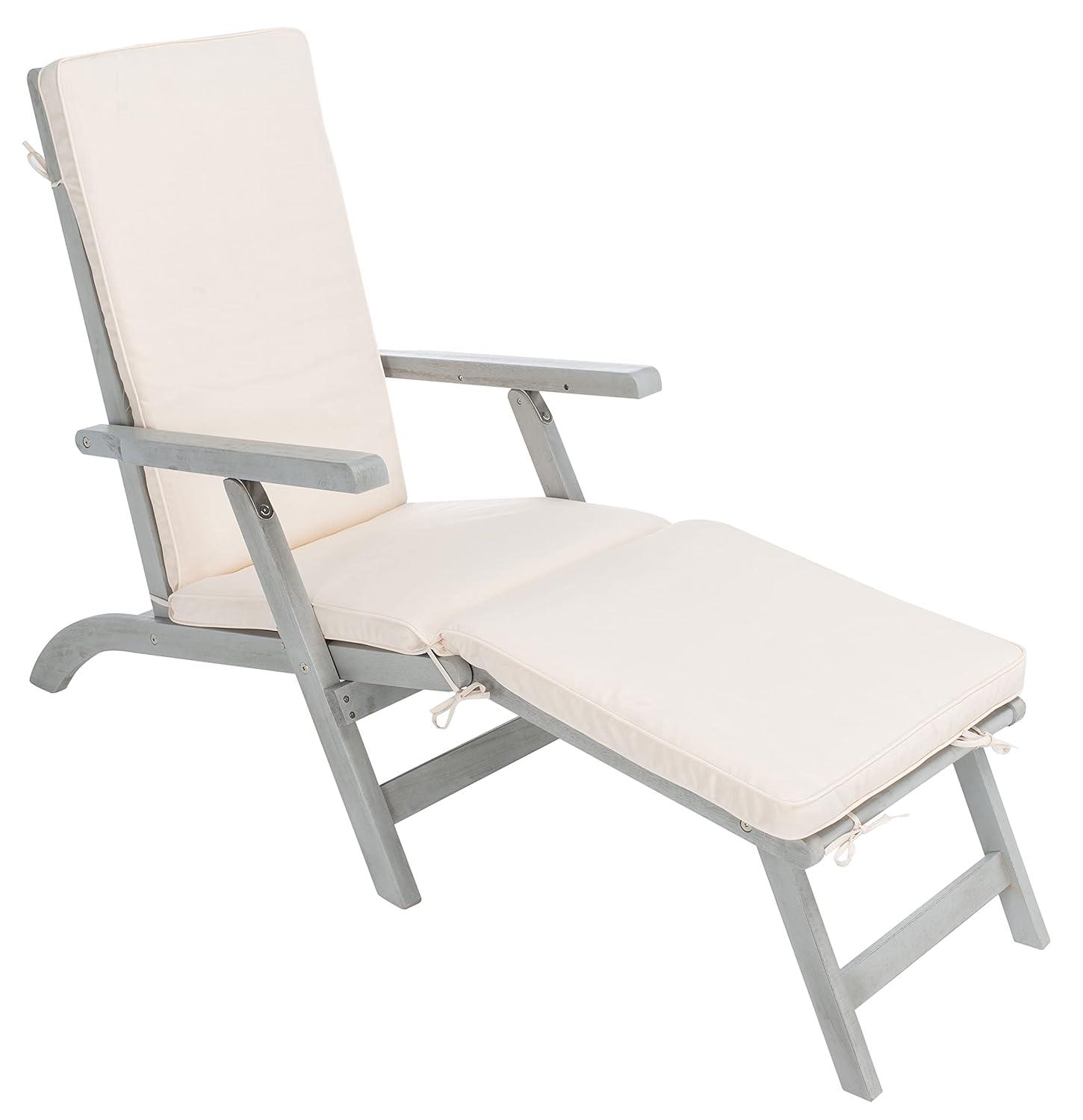 Palmdale Lounge Chair - Outdoor - PAT7015 - Grey/Beige -Safavieh