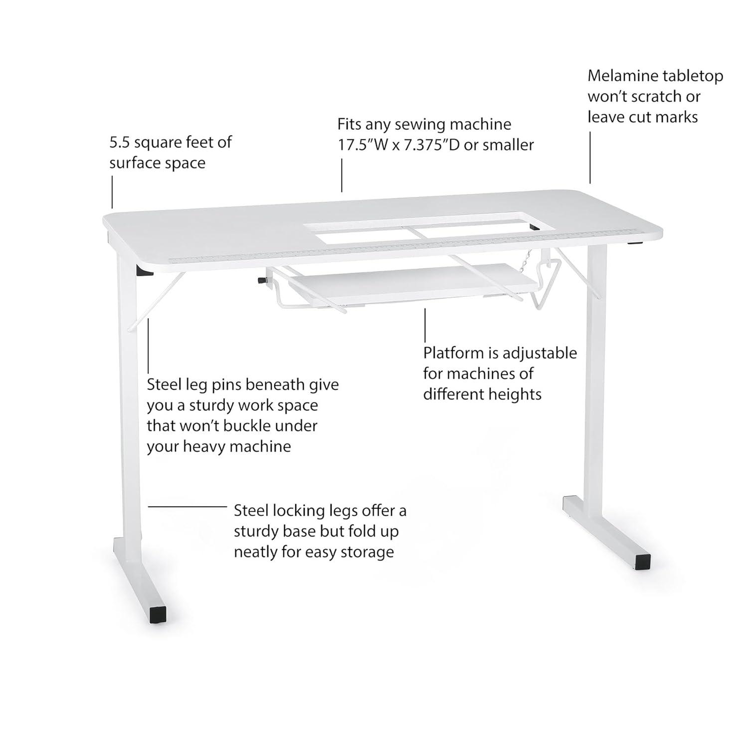 Arrow Sewing Gidget Sewing Table with Manual Machine Lift by Arrow Classic Sewing Furniture