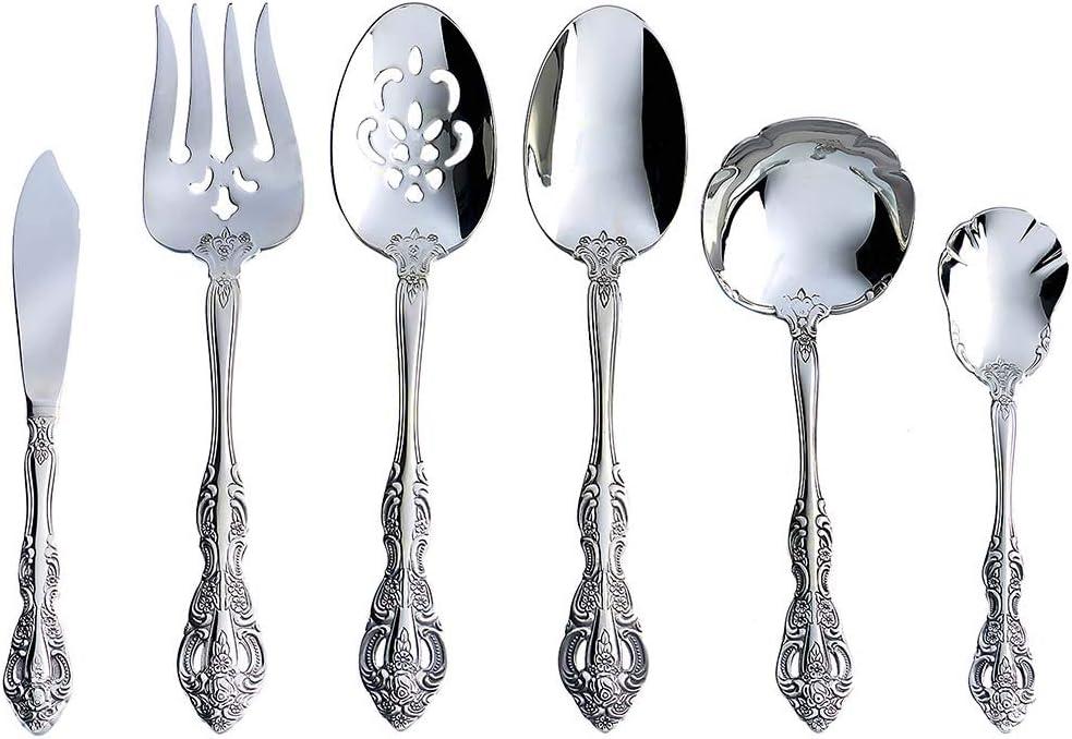 Michelangelo Ornate Stainless Steel 6-Piece Flatware Serving Set