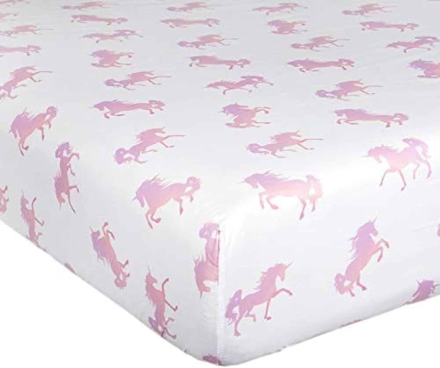Tadpoles 4-Piece Shaded Unicorn Sheet Set | 1 Full Flat Sheet, 1 Full Fitted Sheet & 2 Queen Pillowcases