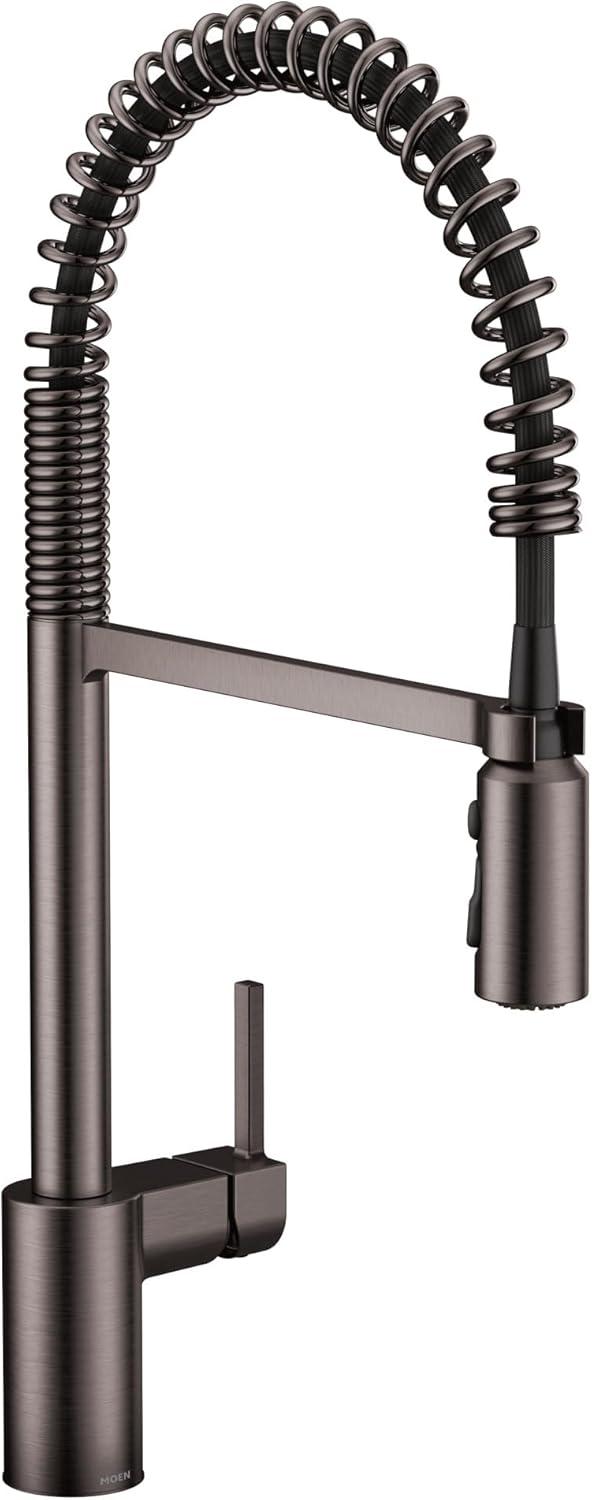 Align One Handle Spring Kitchen Faucet, Modern Single Hole Kitchen Sink Faucet Pulldown Sprayer