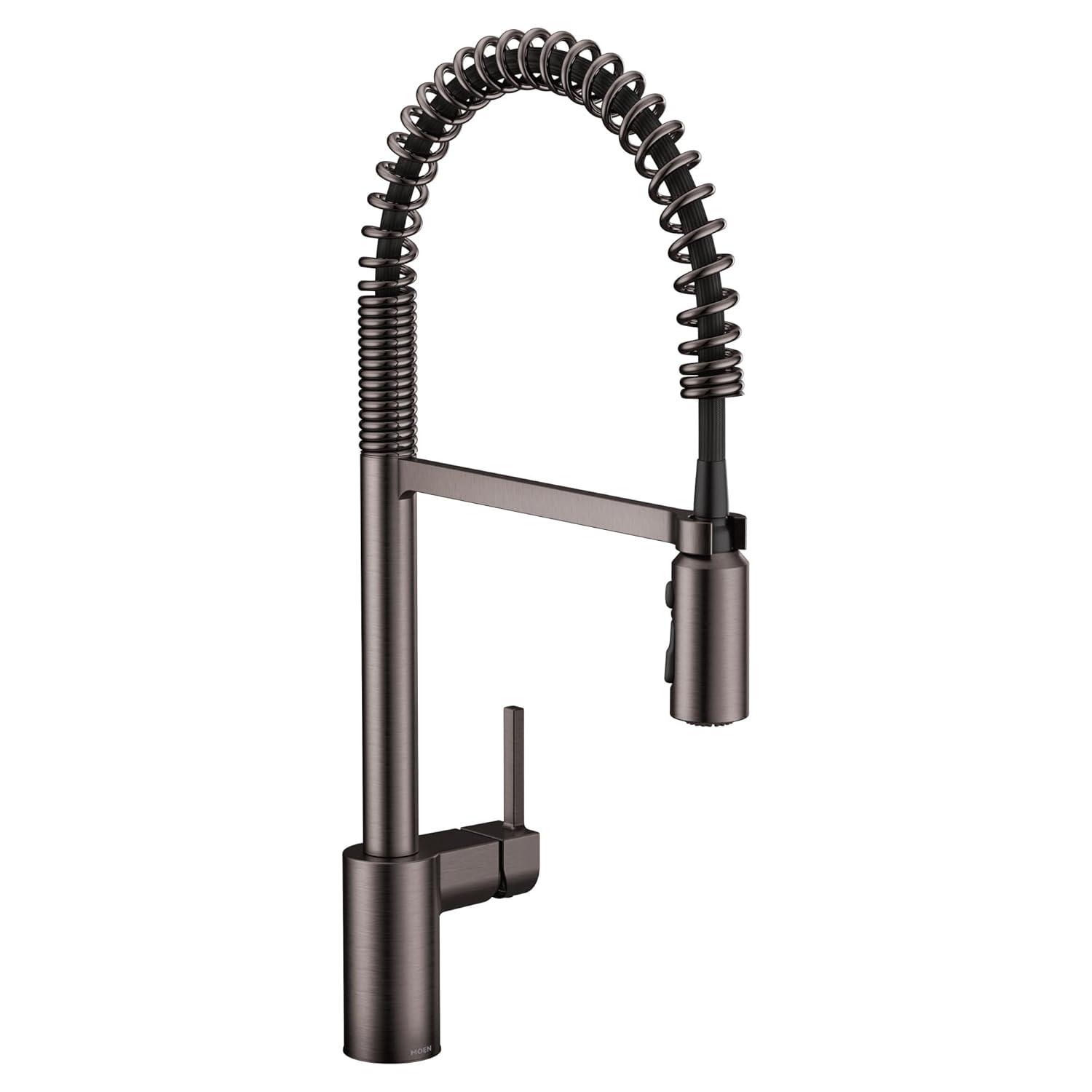 Align One Handle Spring Kitchen Faucet, Modern Single Hole Kitchen Sink Faucet Pulldown Sprayer
